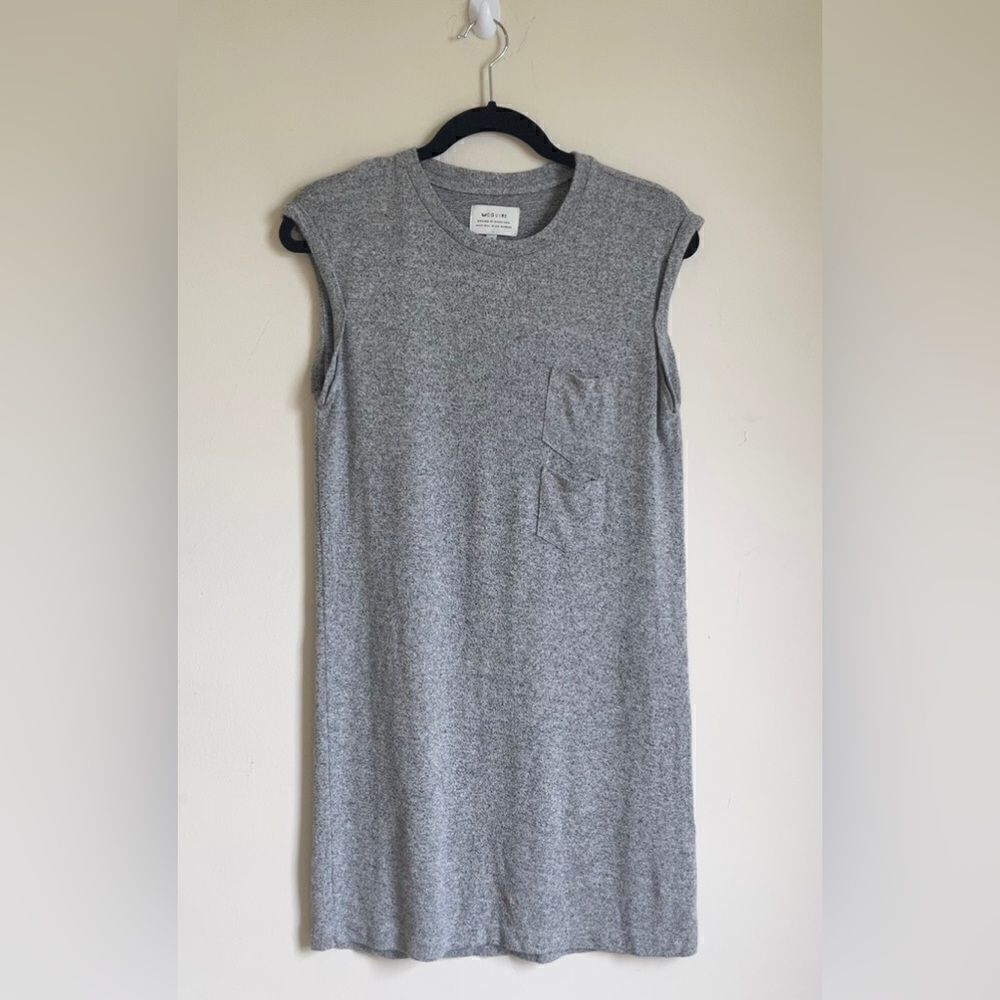 McGuire Gray Double Pocket T-Shirt Dress Small